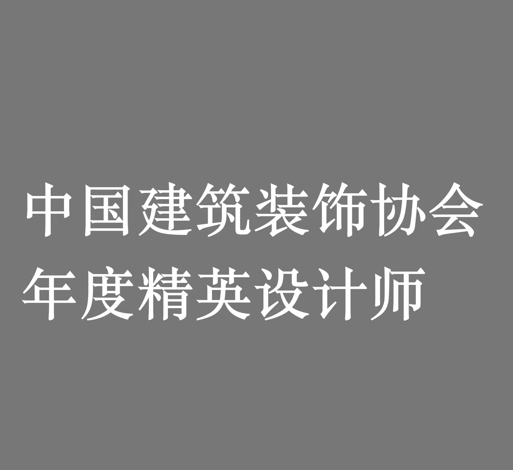 中国建筑装饰协会 年度精英设计师